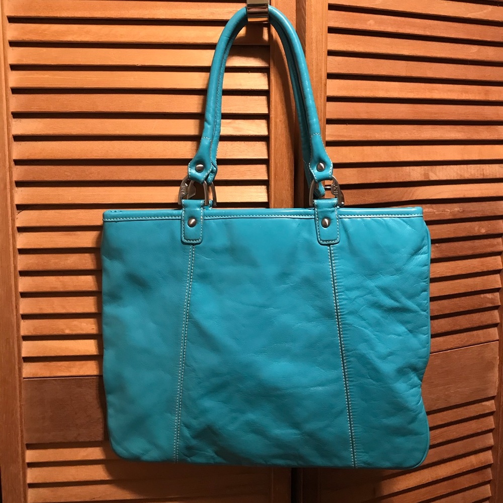 Jones New York Turquoise Genuine Leather Bag